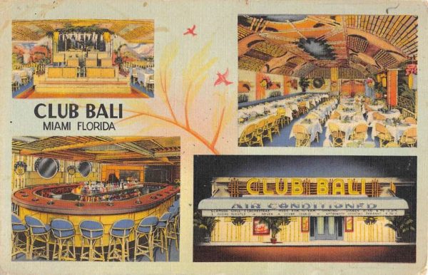 Miami Florida multi-views Club Bali entertainment inen antique pc ZC549307
