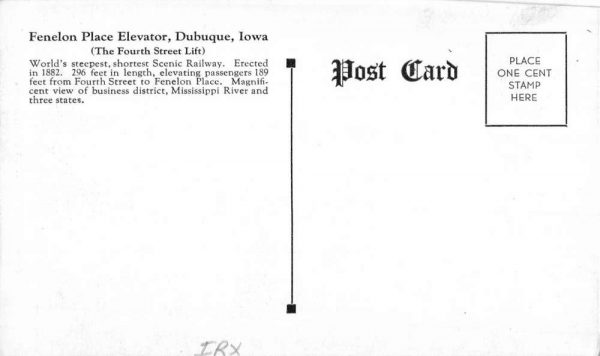 Dubuque Iowa birds eye view Fenelon Place Elevator antique pc ZC549315 - Image 2