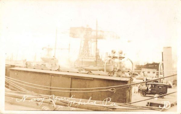 Philadelphia Pennsylvania view of boats Navy Yard real photo pc ZC549343