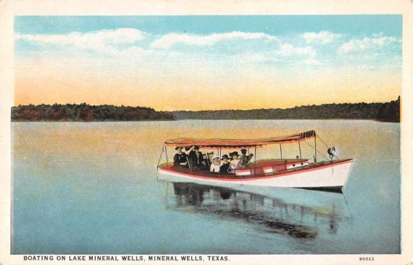 Mineral Wells Texas Boating on Lake Mineral Wells Vintage Postcard JI657229