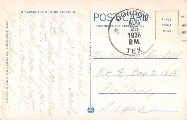 Mineral Wells Texas Boating on Lake Mineral Wells Vintage Postcard JI657229 - Image 2
