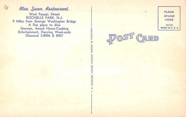 Rochelle Park New Jersey Blue Swan Restaurant Bavarian Brauhaus PC JI657235 - Image 2