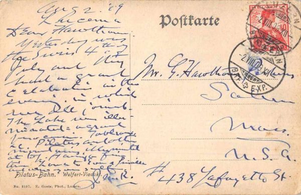 Alpnach Switzerland Pilatus Bahn Wolfart Vidukt Mountain Train Car PC JI657265 - Image 2