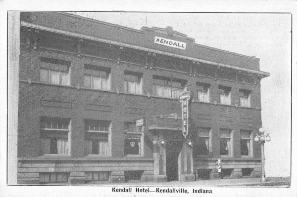 Kendallville Indiana Kendall Hotel Vintage Postcard JI657282