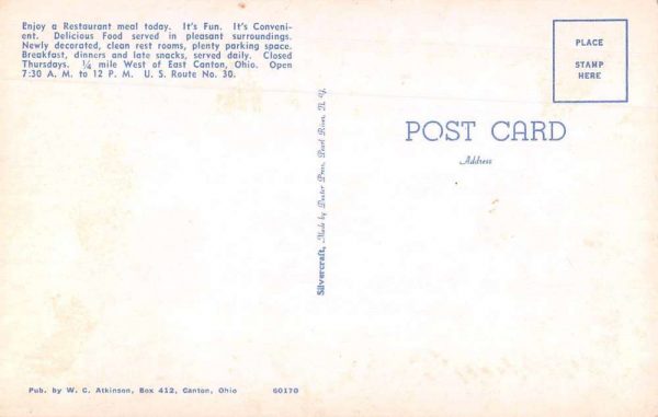 East Canton Ohio RG Smith Sanwiche's Soda Shop Vintage Postcard JI657304 - Image 2