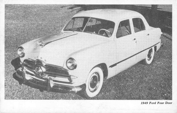 1949 Ford Four Door Automobile Ad Vintage Postcard JI657310