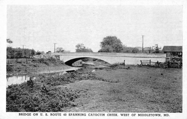 Middletown Maryland Catoctin Creek Route 40 Bridge Vintage Postcard JI657334