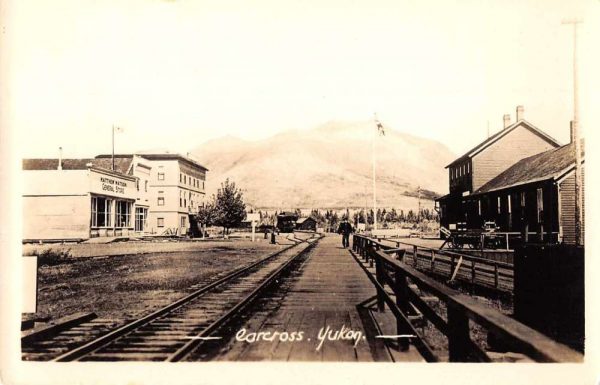 Carcross Yukon Canada Railroad and Street Scene Real Photo Postcard JI657391