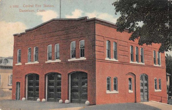 Danielson Connecticut Central Fire Station Vintage Postcard JI657402