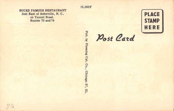 Asheville North Carolina Bucks Famous Restaurant Vintage Postcard JI657430 - Image 2