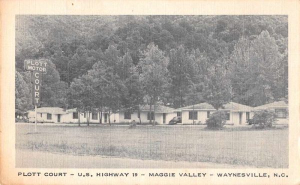 Waynesville North Carolina Maggie Valley Plott Court Vintage Postcard JI657447