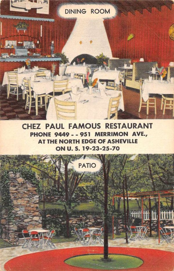 Asheville North Carolina Chez Paul Restaurant Patio and Dining Room PC JI657469