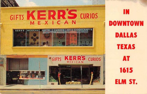 Dallas Texas Kerr's Mexican Curio Shop Vintage Postcard JI657631