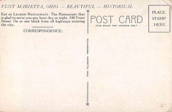 Marietta Ohio Leader Restaurant Main Dining Room Vintage Postcard JI657741 - Image 2
