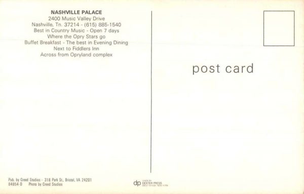 Nashville Tennessee Nashville Palace Music Valley Country Music PC JI657746 - Image 2
