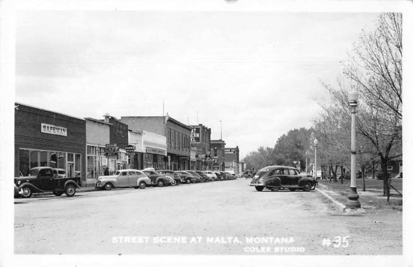 Malta Montana Street Scene Real Photo Vintage Postcard JI657787