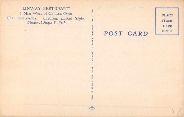 Canton Ohio Linway Restaurants Vintage Postcard JI657953 - Image 2