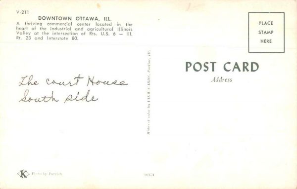 Ottawa Illinois Street Scene Drug Store Coke Sign Postcard JI657964 - Image 2