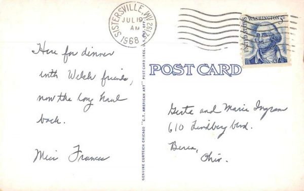 Sistersville West Virginia Hotel Wells Vintage Postcard JI657966 - Image 2