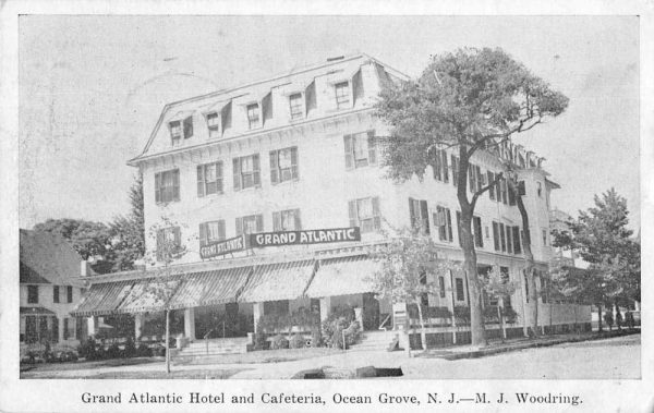 Ocean Grove New Jersey Grand Atlantic Hotel Vintage Postcard JI657986