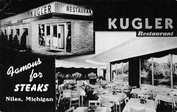 Niles Michigan Kugler Restaurant Dining Room Vintage Postcard JI658003