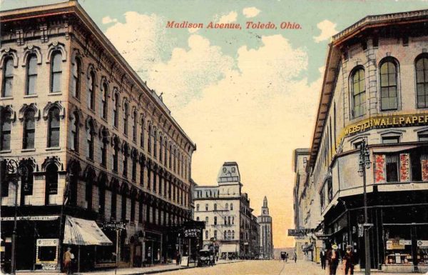 Toledo Ohio Madison Avenue Street Scene Vintage Postcard JI658042