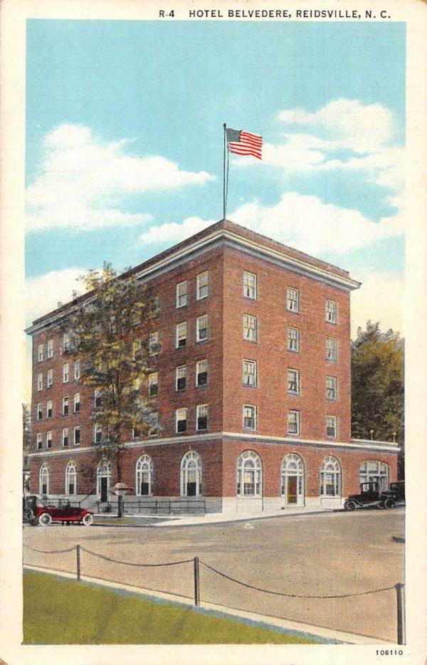 Reidsville North Carolina Hotel Belvedere Vintage Postcard JI658045