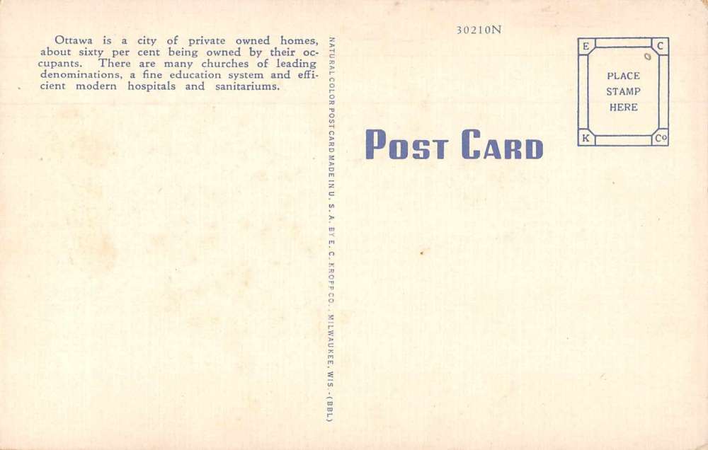 Ottawa Illinois La Salle Street Looking North at Night Postcard JI658048 - Image 2