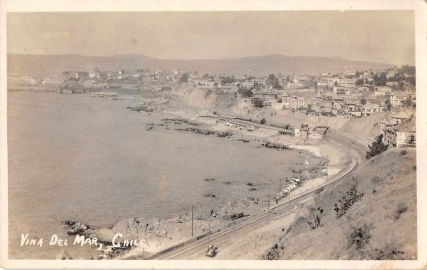 Vina del Mar Chile Birds Eye View Real Photo Vintage Postcard JI658049