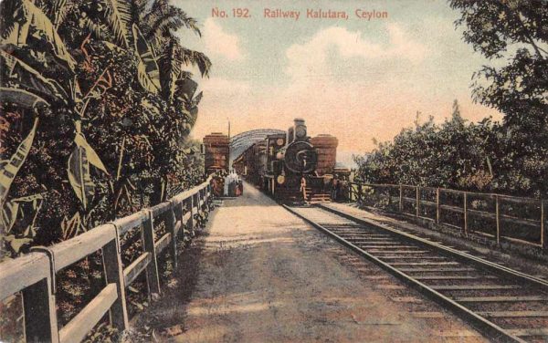 Ceylon Sri Lanka Railway Kalutara Train Station Vintage Postcard JI658052