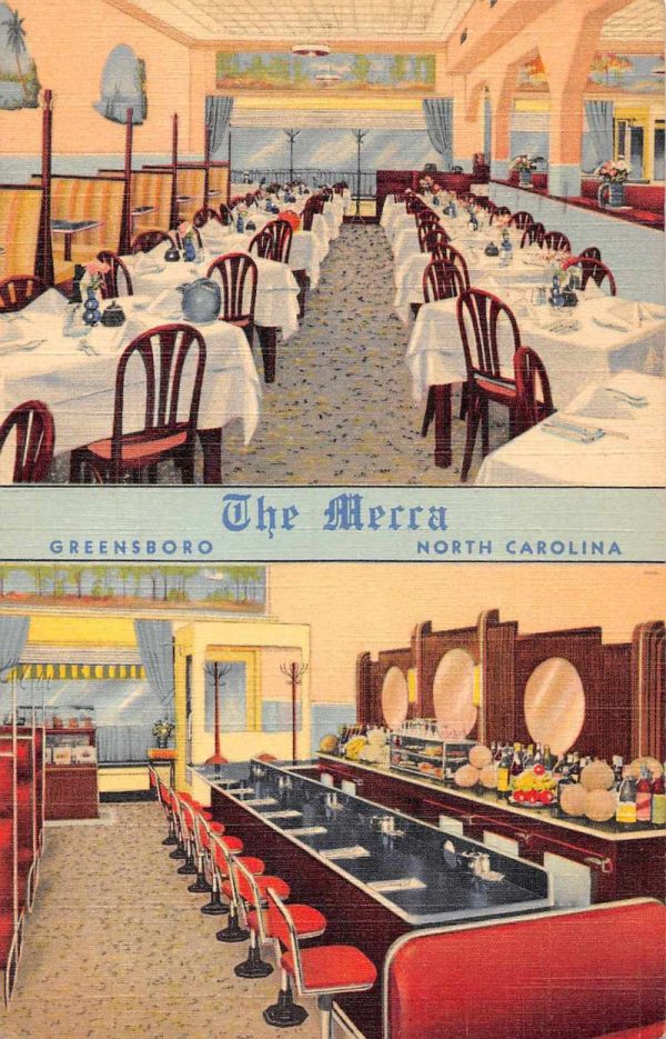 Greensboro North Carolina The Mecca Restaurant Vintage Postcard JI658086