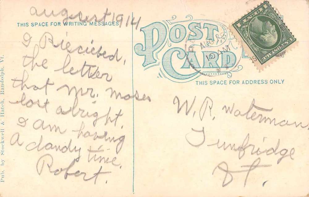 Randolph Vermont Main Street Vintage Postcard JI658148 - Image 2