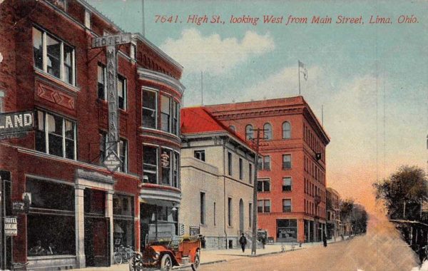 Lima Ohio High Street West from Main Vintage Postcard JI658150