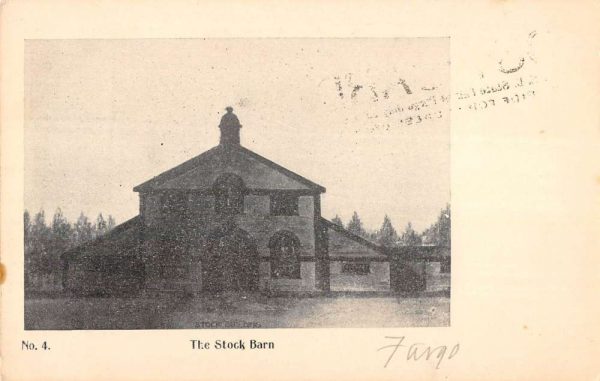 Fargo North Dakota birds eye view showing stock barn antique pc ZE686082