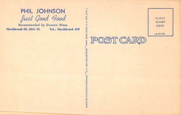 Northbrook Illinois birds eye view Phil Johnson linen antique pc ZE686098 - Image 2