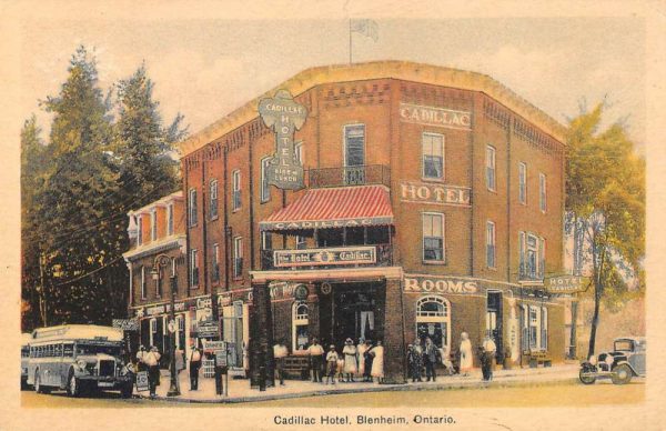 Blenheim Ontario Canada outside view Cadillac Hotel antique pc ZE686105