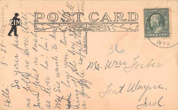 Marion Wisconsin Main Street Higgins and McQueen Druggists Postcard JI658181 - Image 2
