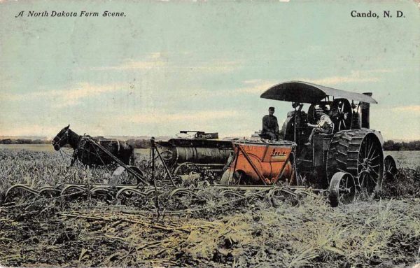 Cando North Dakota Tractor Farming Scene Vintage Postcard JI658225