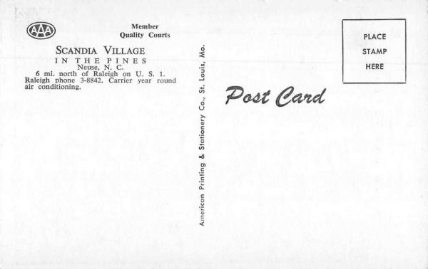 Neuse North Carolina Scandia Village Room Interior Vintage Postcard JI658252 - Image 2