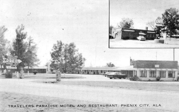 Phenix City Alabama Travelers Paradise Motel and Restaurant Postcard JI658254