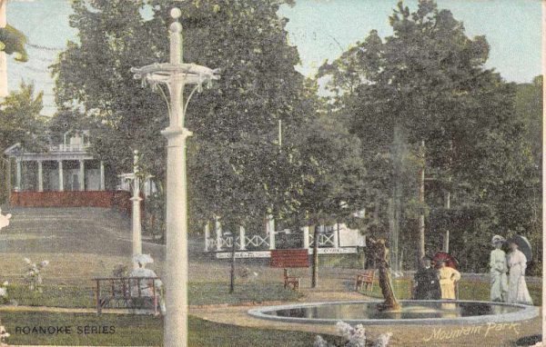 Roanoke Virginia Mountain Park Fountain Vintage Postcard JI658358
