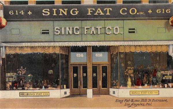 Los Angeles California Sing Fat Co Entrance Vintage Postcard JJ658784