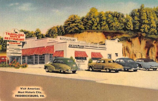Fredericksburg Virginia Traveler's Drive In Restaurant Postcard JJ658861