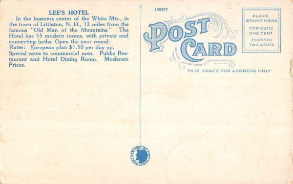 White Mountains New Hampshire view of Lee's Hotel-Restaurant antique pc ZE686239 - Image 2