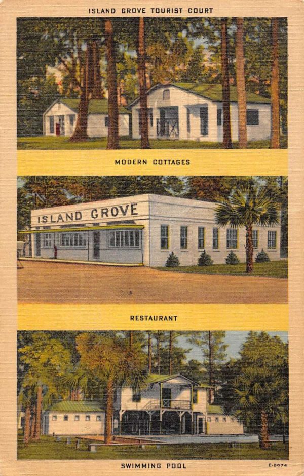 Waverly Georgia multi-views Island Grove Tourist Court linen antique pc ZE686257