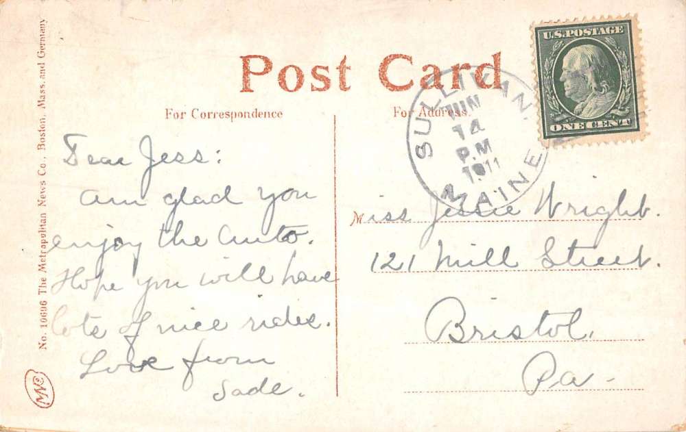 Sullivan Maine birds eye view Sullivan's Landing antique pc ZE686262 - Image 2