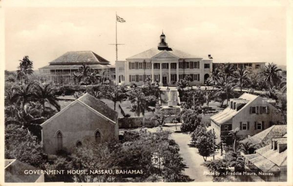 Nassau Bahamas panoramic view Government House real photo pc ZE686315