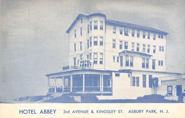 Asbury Park New Jersey birds eye view Hotel Abbey antique pc ZE686323