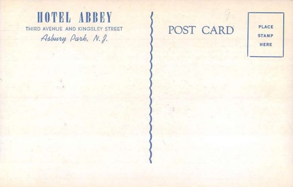 Asbury Park New Jersey birds eye view Hotel Abbey antique pc ZE686323 - Image 2