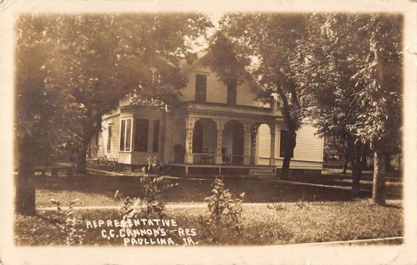 Paulina Iowa view of Rep. C. C> Cannon's house real photo pc ZE686325